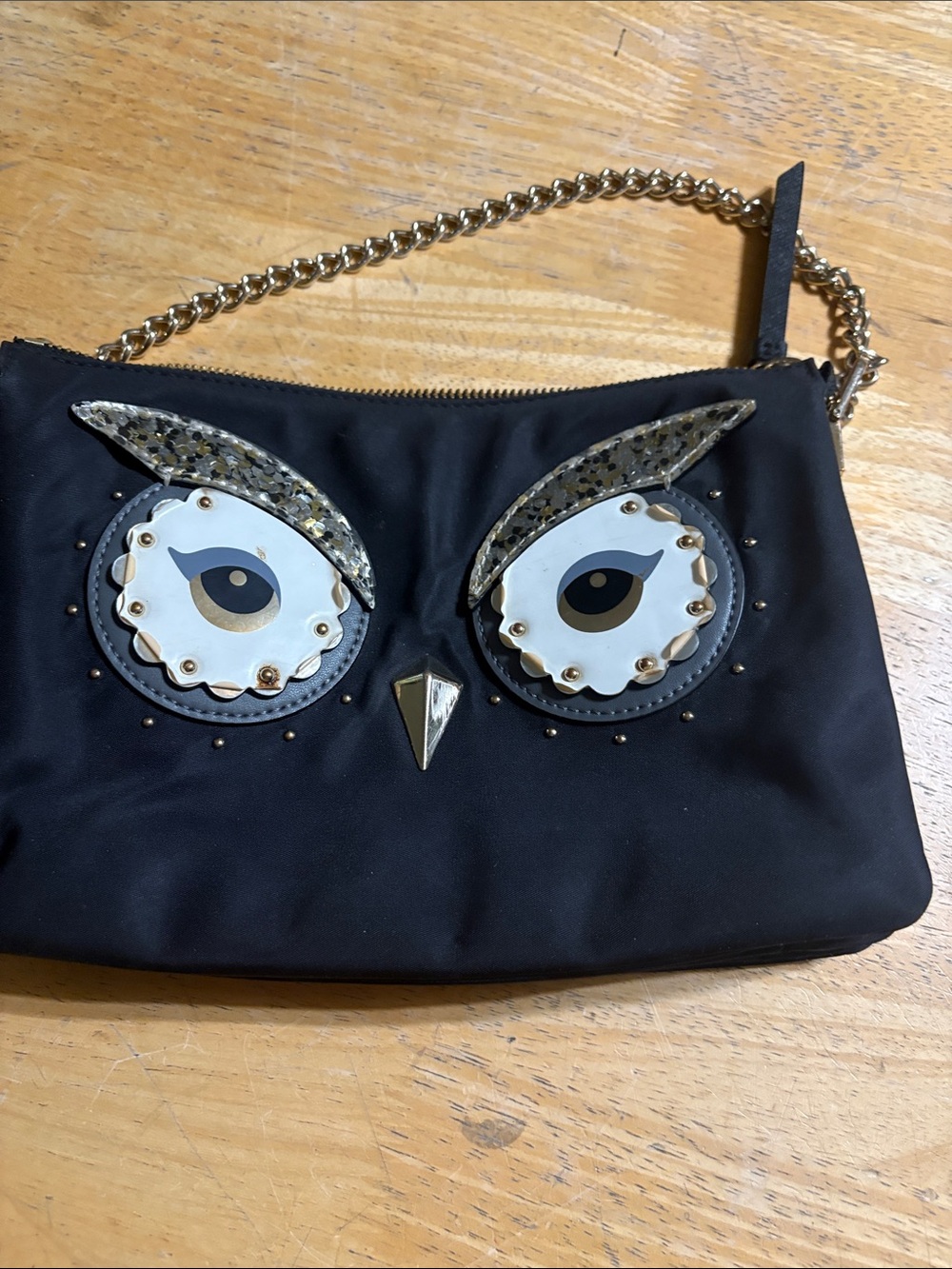 Kate Spade Star Bright Owl black / collectors clutch